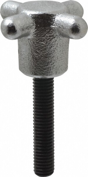 Spoked Knob: 2-1/2" Head Dia, 4 Points, Cast Iron