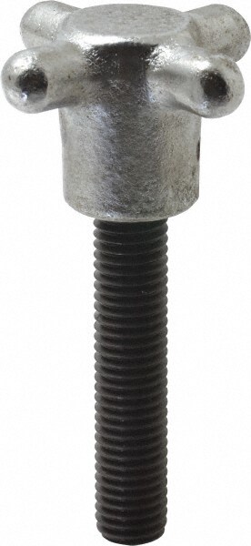 Spoked Knob: 2-1/2" Head Dia, 4 Points, Cast Iron