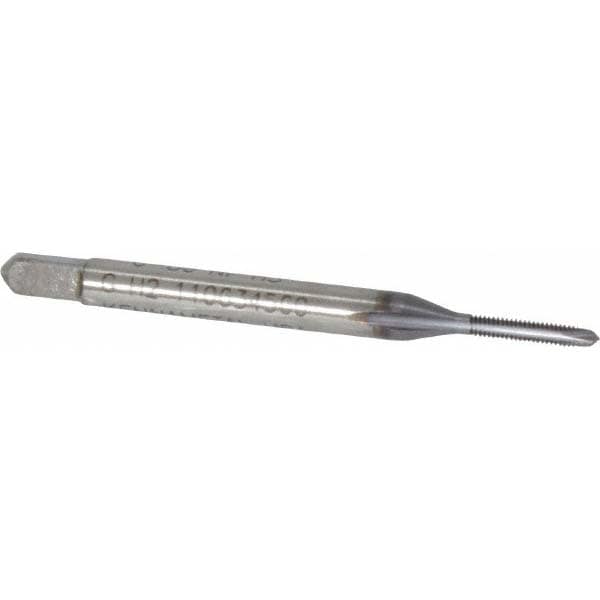 Spiral Point Tap: #0-80, UNF, 2 Flutes, Plug, 2B, High Speed Steel, TiCN Finish