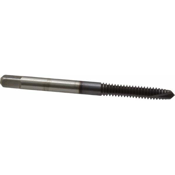 Spiral Point Tap: #10-24, UNC, 2 Flutes, Plug, 2B/3B, High Speed Steel, TiCN Finish