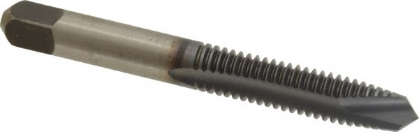 Spiral Point Tap: 5/16-18, UNC, 2 Flutes, Plug, 3B, High Speed Steel, TiCN Finish