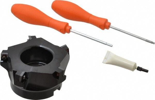 4" Cut Diam, 1-1/4" Arbor Hole Diam, 0.361" Max Depth, Indexable Square-Shoulder Face Mill