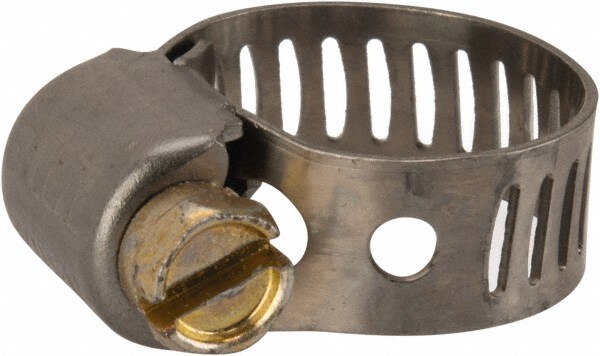 Worm Gear Clamp: 1/4" Dia, Stainless Steel Band