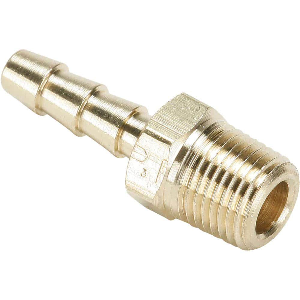 Barbed Hose Fitting: 1/4 x 3/16 ID Hose, Male Connector