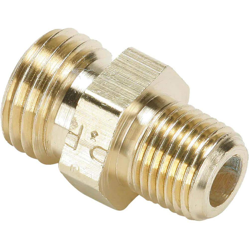 Industrial Pipe Ball-End Joint Adapter: 1/4 x 1/8" Male Thread, MNPSM x MNPT