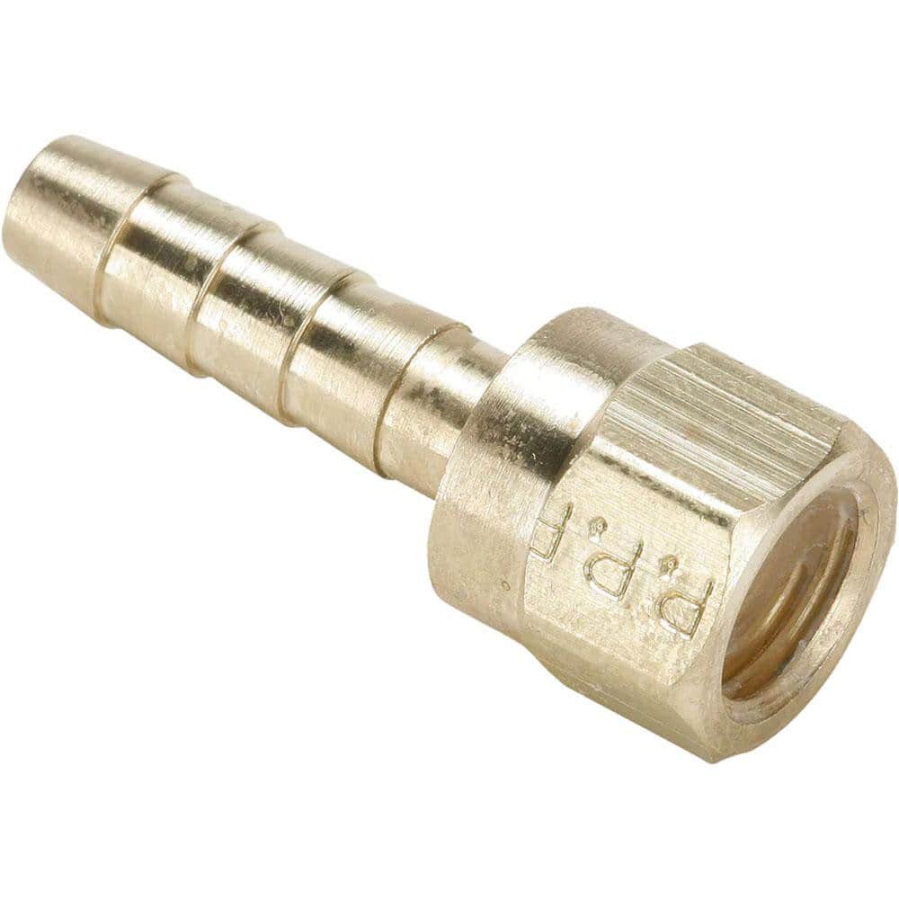 Barbed Hose Fitting: 1/4" x 1/4" ID Hose, Female Connector