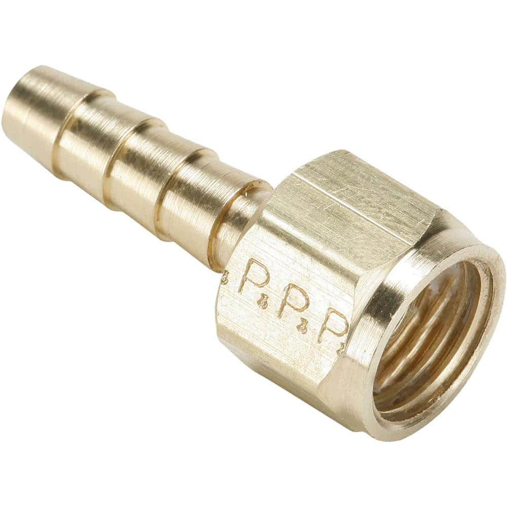 Barbed Hose Fitting: 7/16" x 1/4" ID Hose, Female Connector