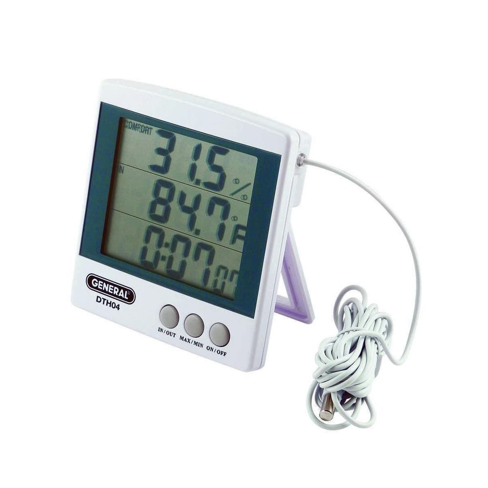 23 to 122°F, 20 to 99% Humidity Range, Thermo-Hygrometer
