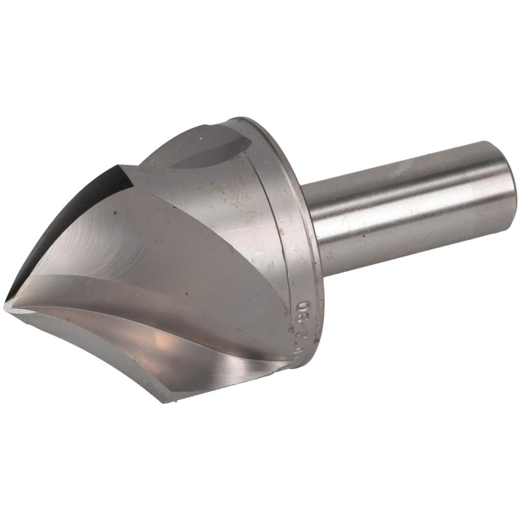 M.A. Ford® Countersink: 2" Head Dia, 90 deg Included Angle, 3 Flute, High-Speed Steel, Right Hand Cut - 3/4" Shank Dia, 2-3/4" OAL, Bright/Uncoated