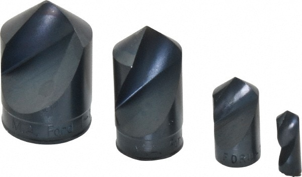 Countersink Set: 4 Pc, 1/4 to 1" Head Dia, 1 Flute, 100 ° Included Angle