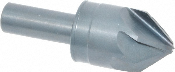 Countersink: 1" Head Dia, 82.00 deg Included Angle, 6 Flute, High-Speed Steel, Right Hand Cut - 1/2" Shank Dia, 2-3/4" OAL, Bright/Uncoated Finish