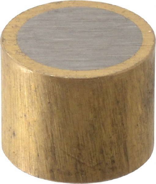 5/16" Dia x 1/4" High, 0.06 Lb Average & 0.12 Lb Max Pull Force, Brass Alnico Shielded Magnet - 800&deg;F Max Operating Temp, 0.032" Wall Thickness