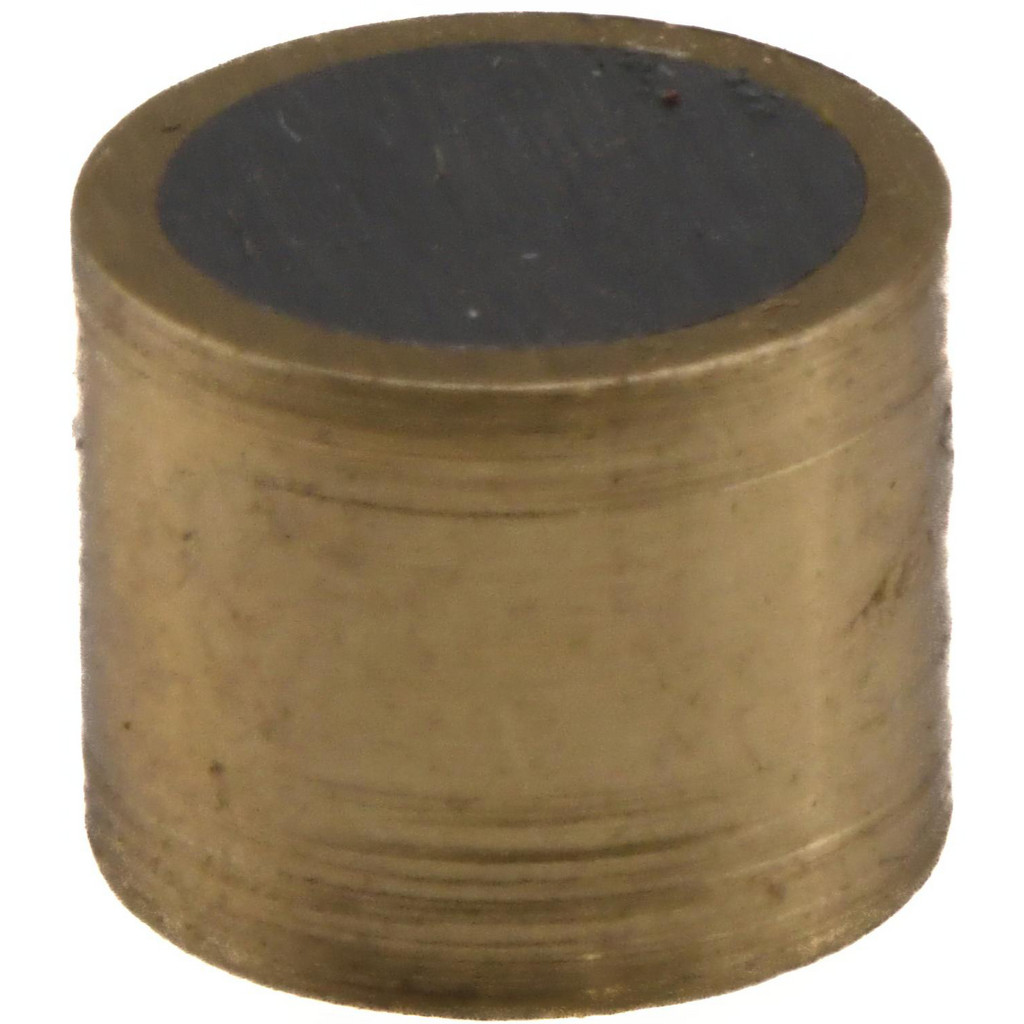 Mag-Mate 5/16" Dia x 1/4" High, 0.06 Lb Average & 0.12 Lb Max Pull Force, Brass Alnico Shielded Magnet - 800° F Max Operating Temp, 0.032" Wall