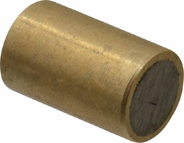 5/16" Dia x 1/2" High, 0.18 Lb Average & 0.35 Lb Max Pull Force, Brass Alnico Shielded Magnet - 800&deg;F Max Operating Temp, 0.032" Wall Thickness