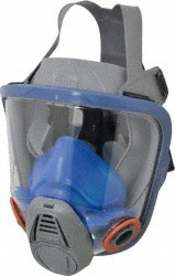 MSA 10031309 Full Face Respirator: Silicone, Medium 