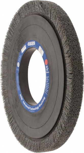 Osborn | ATB Wheel Brush: 14" Wheel Dia, 1" Face Width, 0.0400" Wire Dia, Crimped - 5-1/4" Hole, Nylon, 80 Grit | Part #0004066700