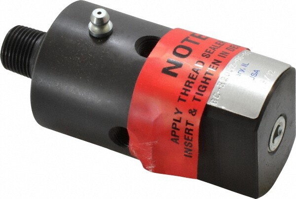 Rotary Unions; Type: General Purpose ; Style: Single Flow ; Rotor Thread Rotation: Right Hand ; Port Size NPT: 3/8 ; Body Length: 4 (Inch); Maximum Pressure For Water (psi): 150