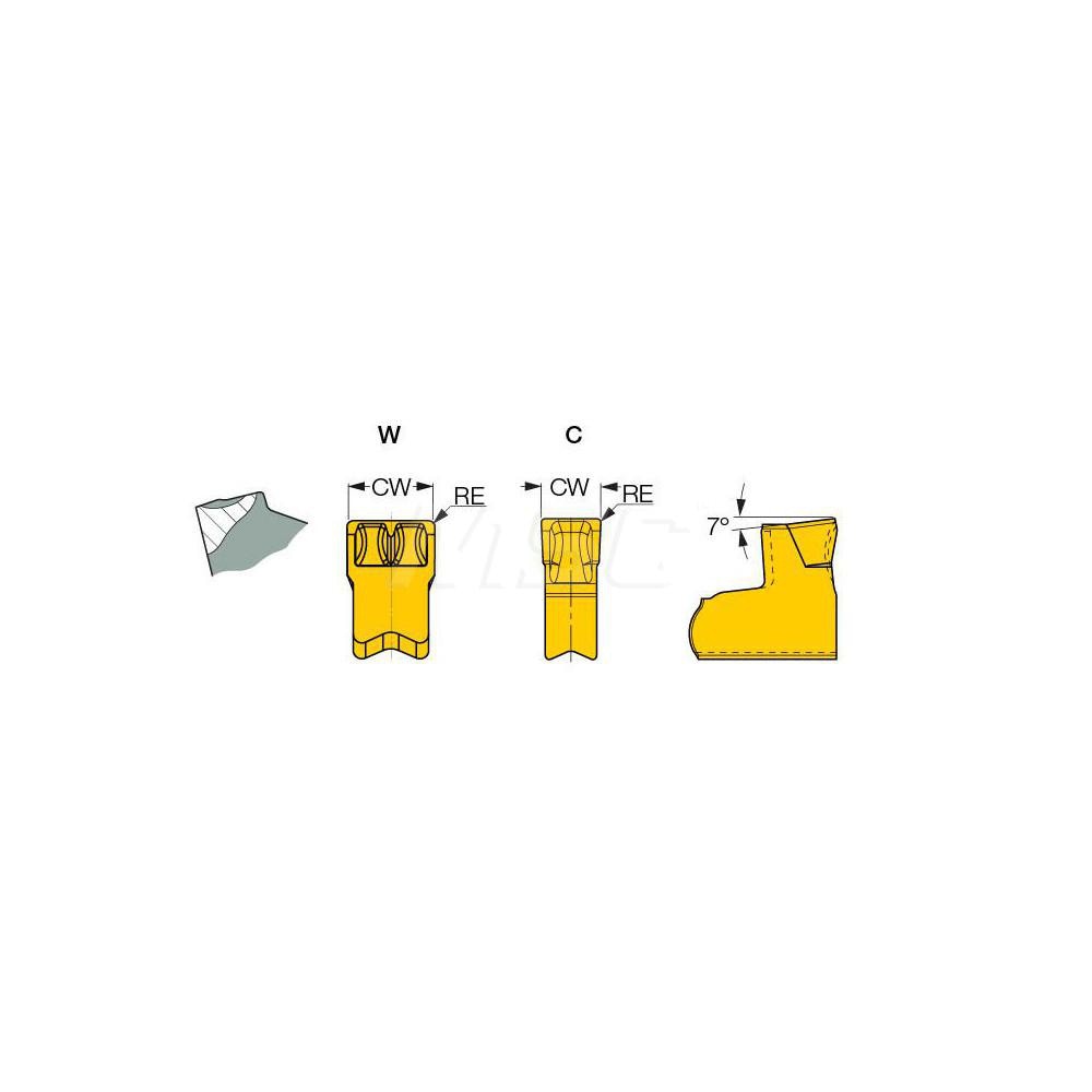 Iscar - Cutoff Insert: TAG N3C IC808, Carbide, 3.05 mm Cutting