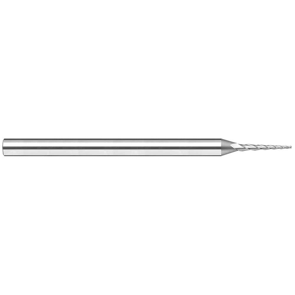 Tapered End Mill: 3 ° per Side, 0.09" Small Dia, 0.9" LOC, 3 Flutes, Solid Carbide, Square End