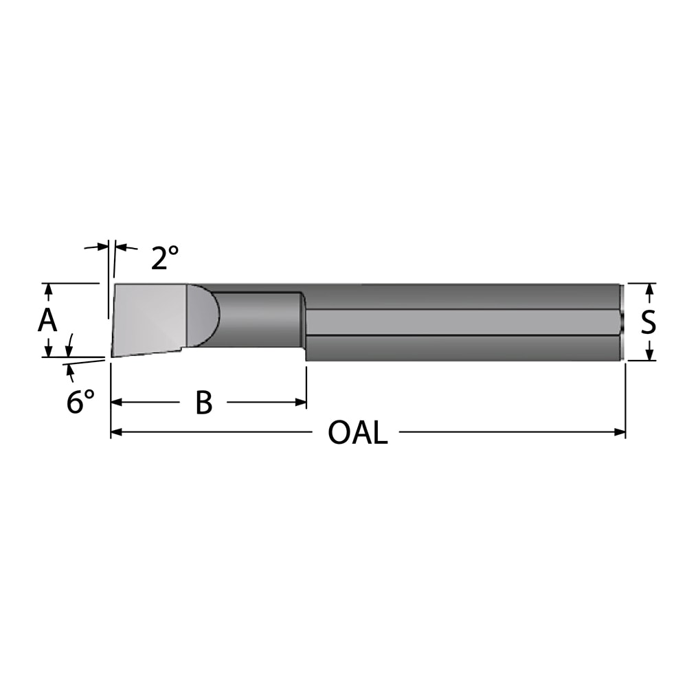 Boring Bar: 0.2900" Min Bore Dia, 1-1/2" Max Bore Depth, Right Hand, 5/16" Shank Dia, Submicron Solid Carbide