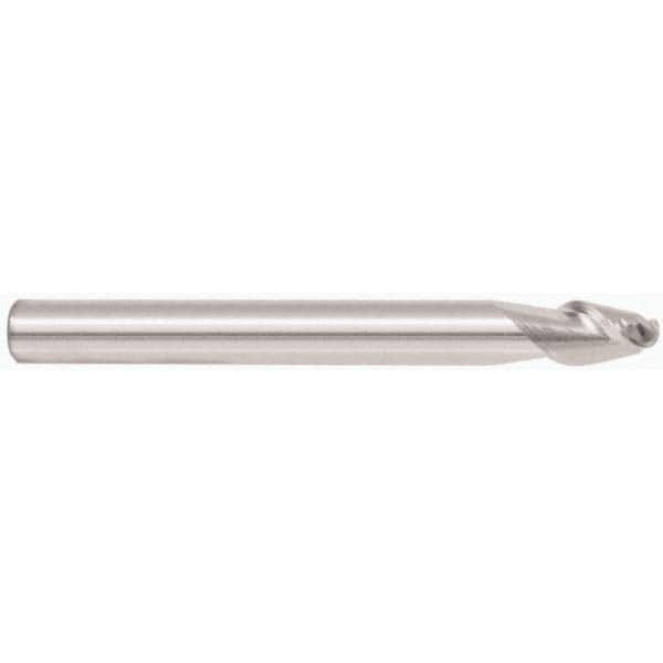 Ball End Mill: 3/4" Dia, 1" LOC, 2 Flute, Solid Carbide