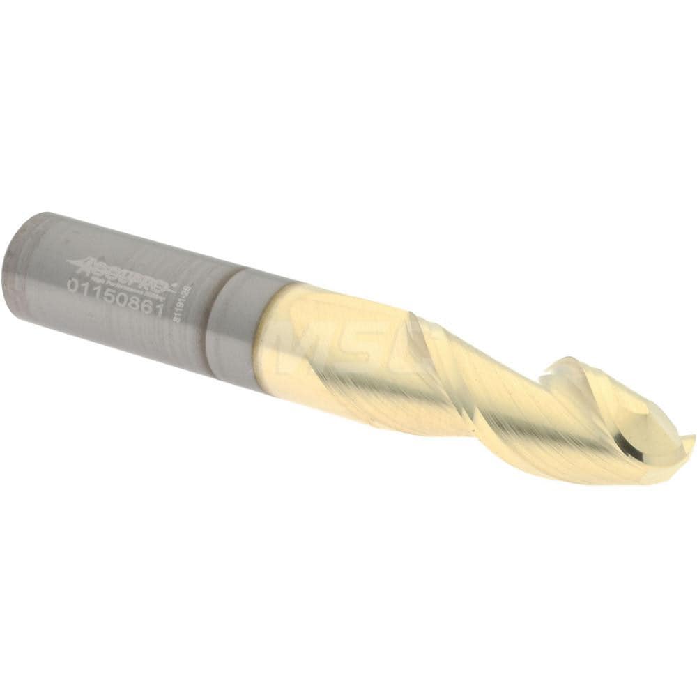 Accupro 25037516BNC5 Ball End Mill: 0.375" Dia, 1" LOC, 2 Flute, Solid Carbide Image