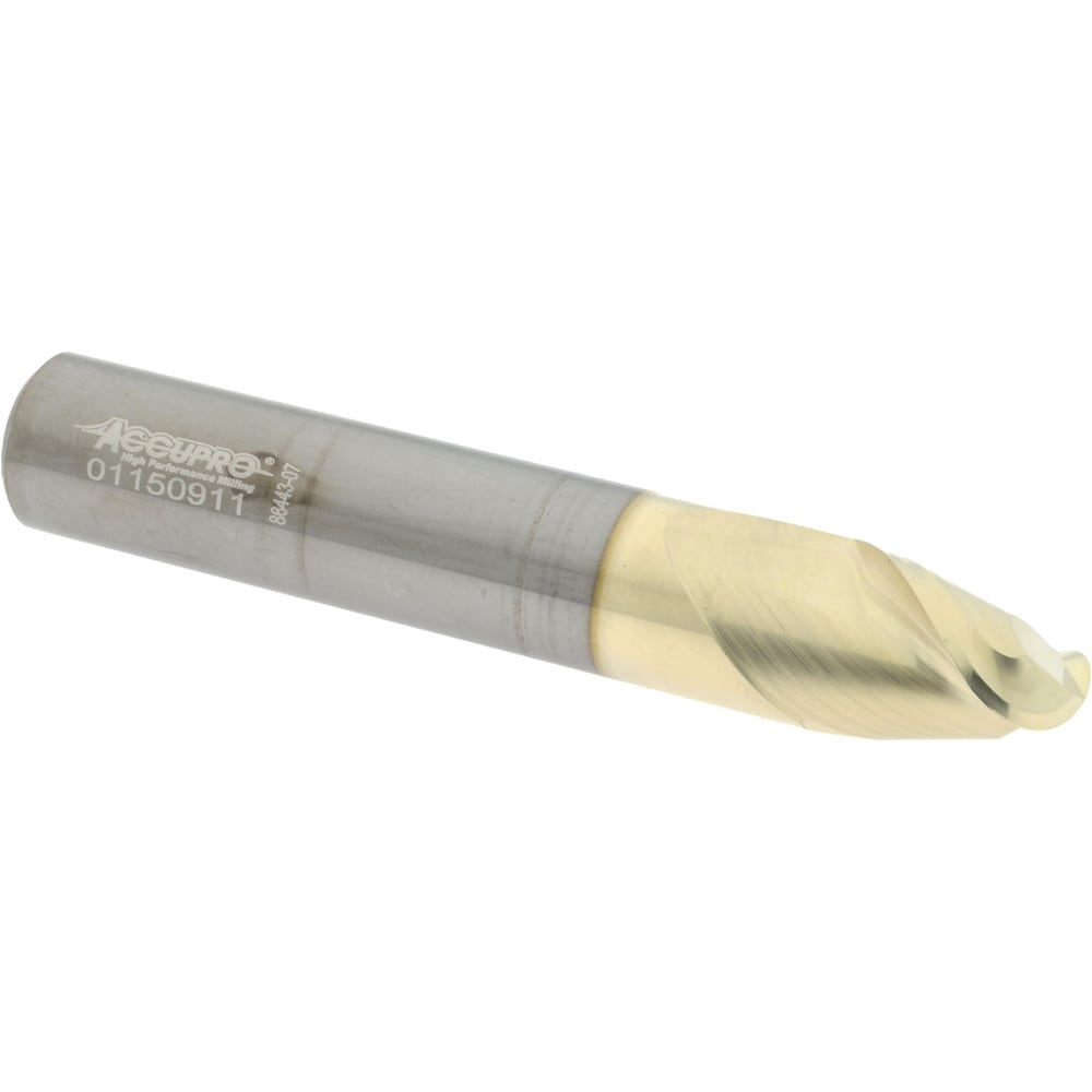 Accupro 25050010BNC5 Ball End Mill: 0.5" Dia, 0.625" LOC, 2 Flute, Solid Carbide Image