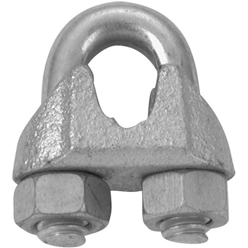 Wire Rope Clip, Thimble Clip & Thimble: 3/8" Rope Dia, Steel