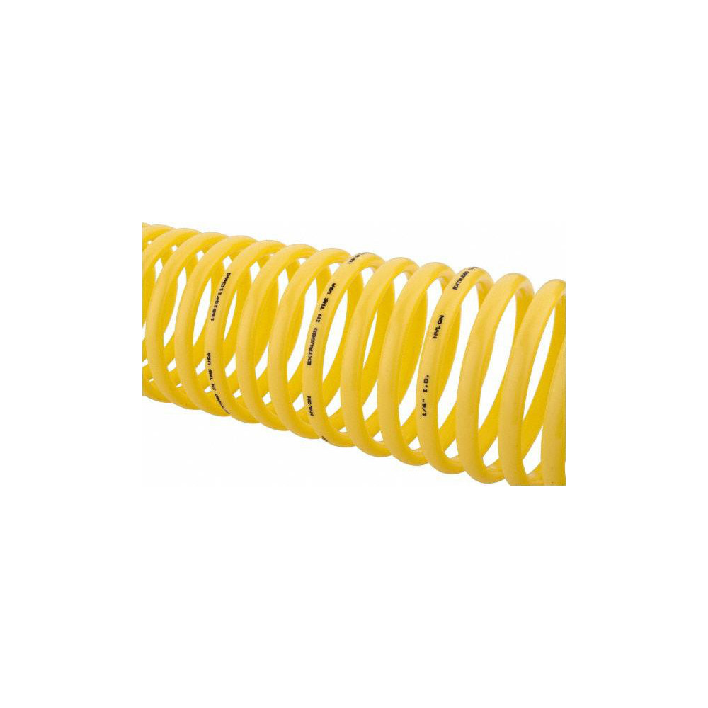Coilhose N14-12A Coiled Nylon Air Hose – 1/4-Inch ID X 12-Ft, With Swivel & Rigid Brass Fittings, 185 PSI