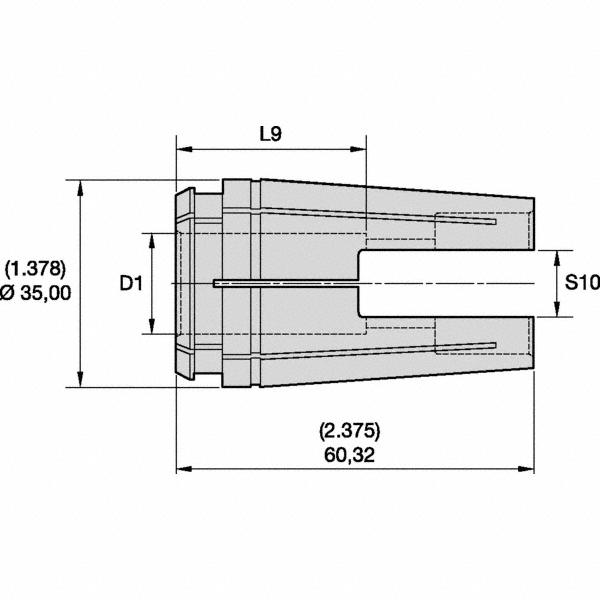 Kennametal Series TG/PG 100 23.01mm Single Angle Pipe Tap Collet
