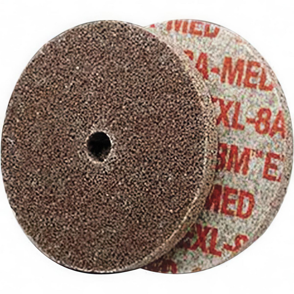 3M | Scotch-Brite™ Deburring Wheel: 3" Dia, 1/8" Face Width, 1/4" Hole, 8 Density, Aluminum Oxide - Medium Grade, Unitized, Series XL-UW