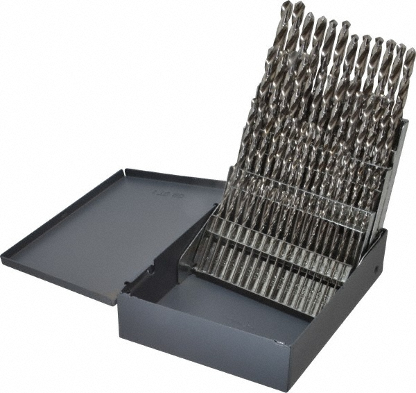 Value Collection 1186600 Drill Bit Set: Jobber Length Drill Bits, 60 Pc, 118 &deg;, High Speed Steel Image