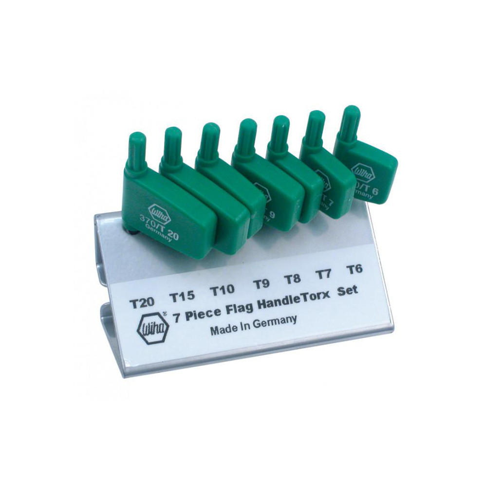 Torx® Key Set: 7 Pc, Flag-Style Handle, T6 to T20 - Torx® Sizes T10, T15 & T20