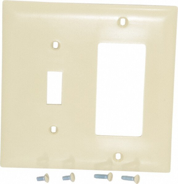 2 Gang, 4-1/2 Inch Long x 4-3/4 Inch Wide, Standard Combination Wall Plate