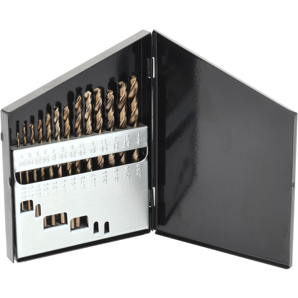 Drill Bit Set: Jobber Length Drill Bits, 13 Pc, 135 °, Cobalt