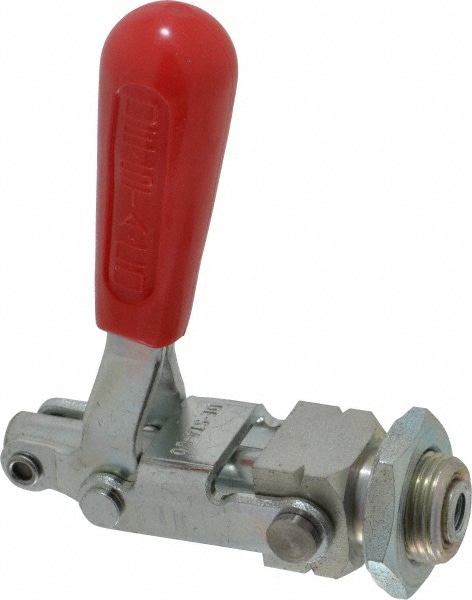 Standard Straight Line Action Clamp: 299 lb Load Capacity, 1.5" Plunger Travel, Mounting Plate Base, Carbon Steel