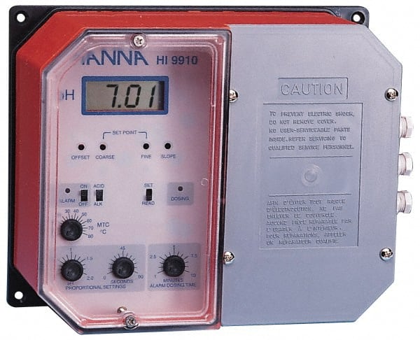 Conductivity & pH Controllers; Type: PH Controller ; Accuracy (pH): 0.02 ; Number of Setpoints: 1 ; Input Voltage: 110/115V ; Maximum Ph Range: 14.00 ; Minimum Ph Range: 0.00
