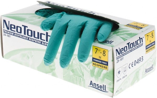 Series Microflex Neotouch Disposable Gloves: Size Medium, 5.1 mil, Synthetic Polymer-Coated Neoprene, Cleanroom Grade, Unpowdered