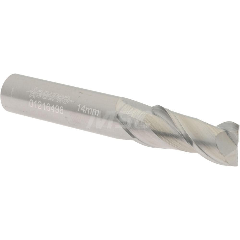 Accupro 12181488 Square End Mill: 0.5512 Dia, 1.2598 LOC, 2 Flutes, Solid Carbide Image