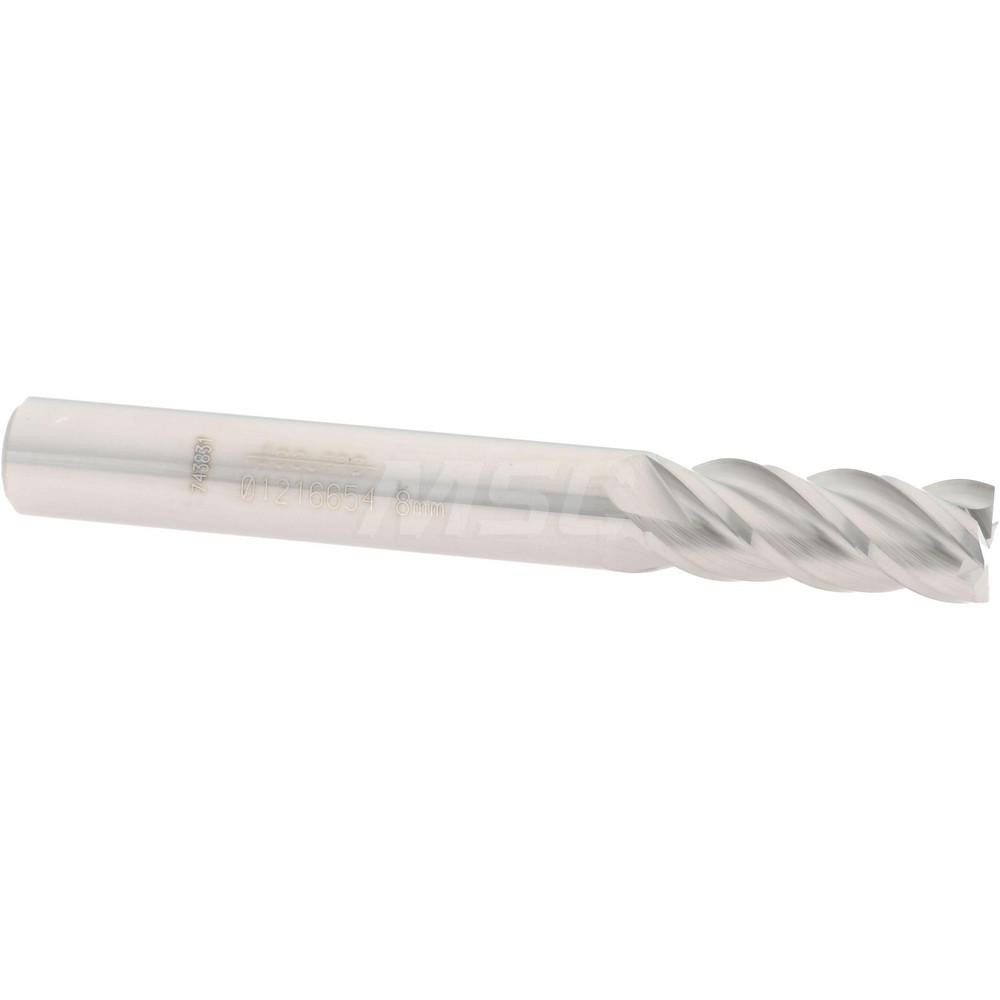 Accupro Square End Mill 8 mm Dia, 20 mm LOC, 4 Flute, Solid Carbide