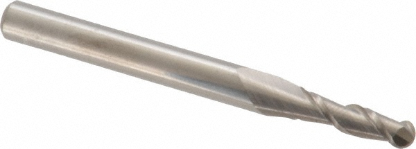 Accupro 12183941 Ball End Mill: 0.1772" Dia, 0.6299" LOC, 2 Flute, Solid Carbide Image