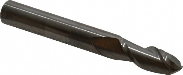 Accupro - 8mm Diam, 20mm LOC, 2 Flute Solid Carbide Ball End Mill ...