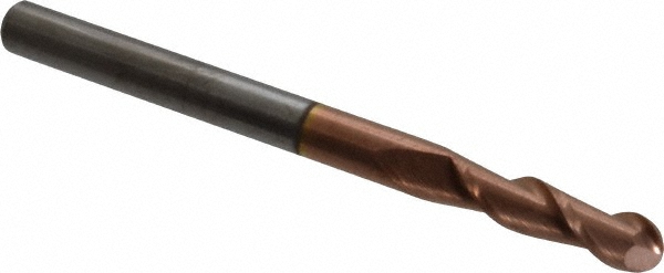Accupro 12183936 Ball End Mill: 0.1575" Dia, 0.5512" LOC, 2 Flute, Solid Carbide Image