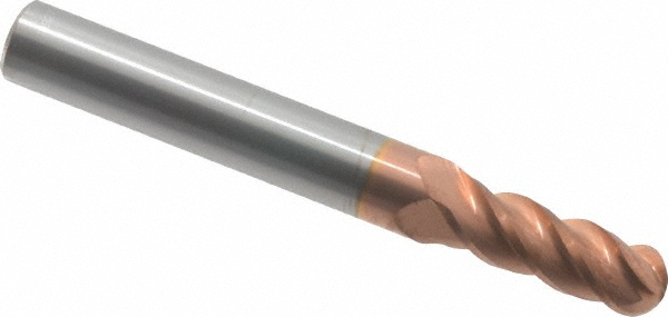 Accupro 12184623 Ball End Mill: 0.2756" Dia, 0.748" LOC, 4 Flute, Solid Carbide Image