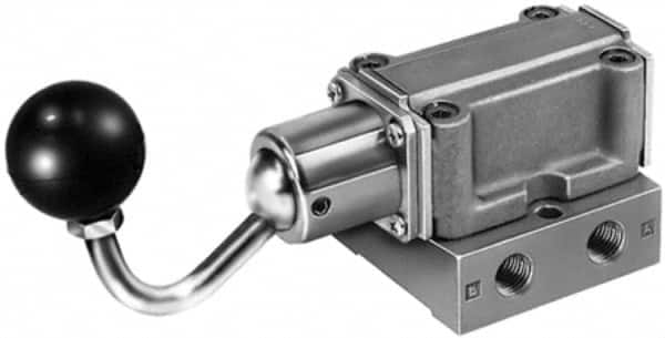 Manually Operated Valve: 4-Way & 2 Position, Hand Toggle-Locking Actuated