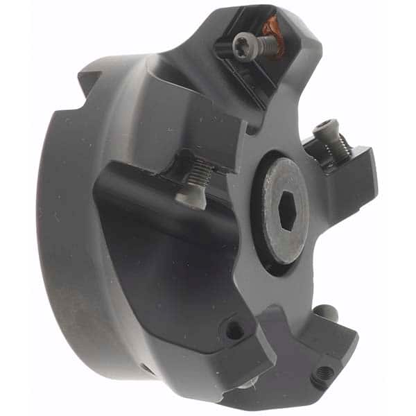 62.99mm Cut Diam, 1" Arbor Hole, 6.6mm Max Depth of Cut, 45° Indexable Chamfer & Angle Face Mill