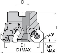 2" Cut Diam, 3/4" Arbor Hole Diam, 18.03mm Max Depth, Indexable Square-Shoulder Face Mill