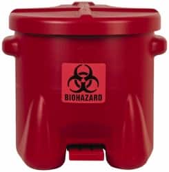 Biohazardous Receptacles; Capacity (Gal.): 10.000 ; Opening Style: Foot Operated ; Color: Red ; Material: High-Density Polyethylene (HDPE) ; Width/Diameter (Inch): 22in ; Length (Inch): 18