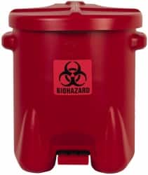 Biohazardous Receptacles; Capacity (Gal.): 14.000 ; Opening Style: Foot Operated ; Color: Red ; Material: High-Density Polyethylene (HDPE) ; Width/Diameter (Inch): 22in ; Length (Inch): 18