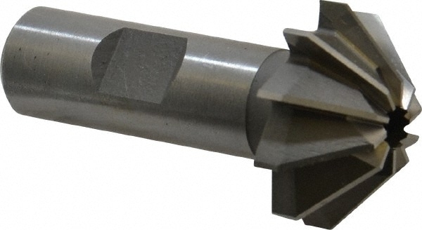 1-1/4" Large x 1/2" Small Diam, 17/32" Width of Cut, 90° Included Angle, 10 Teeth, Cobalt Face Angle Cutter